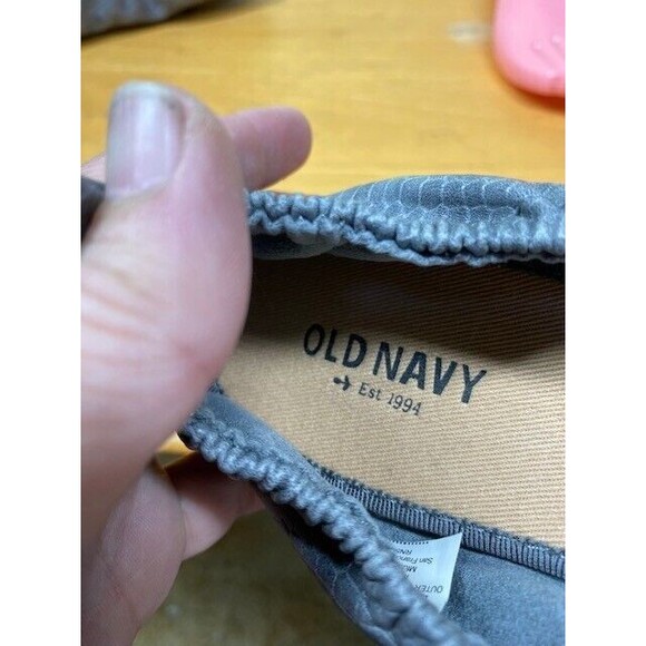 Old Navy Women's Sz 8 Gray Snake Skin Pattern Slip-on Scrunch Ballet Flats Shoes - Picture 11 of 12
